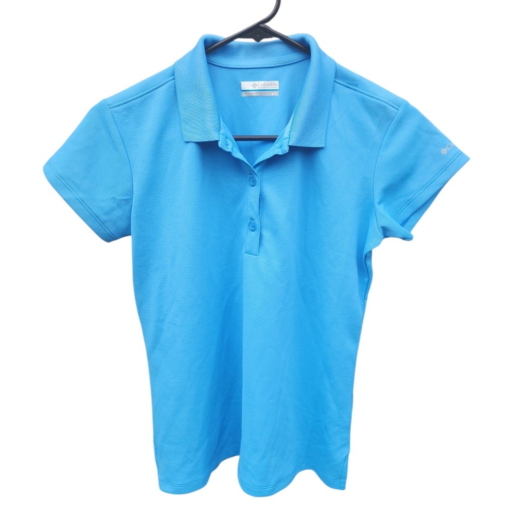 Columbia PFG Womens Blue Short Sleeve Polo Shirt FL6087 Size Small